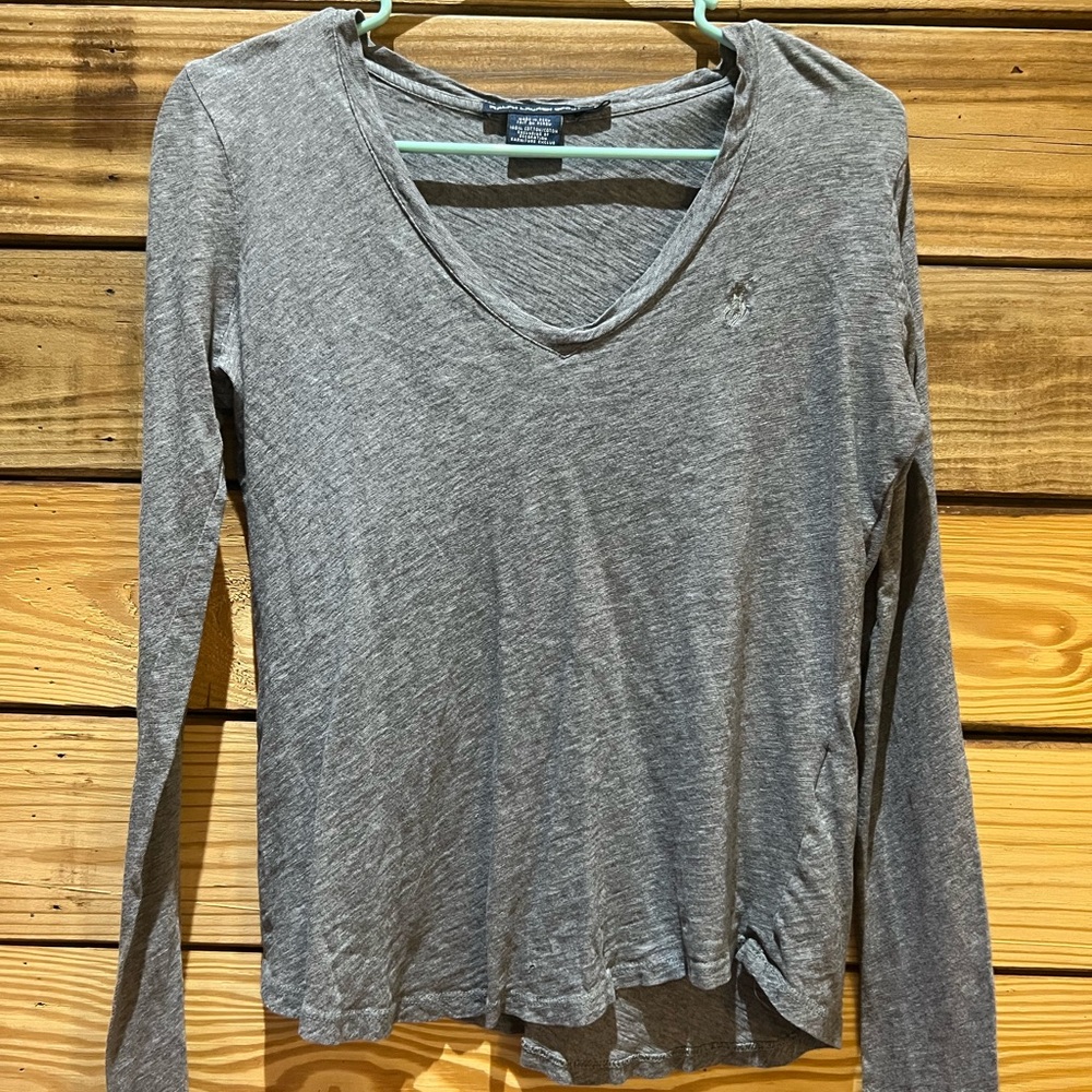 Ralph Lauren Sport Heather Gray Long Sleeve Top